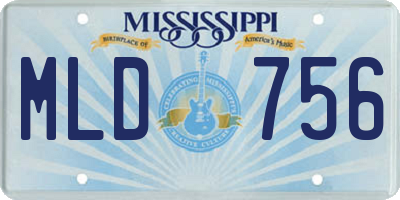 MS license plate MLD756
