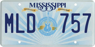 MS license plate MLD757
