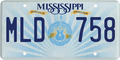 MS license plate MLD758