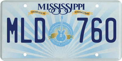MS license plate MLD760