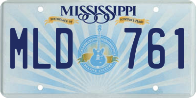 MS license plate MLD761