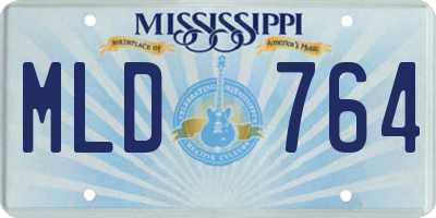 MS license plate MLD764