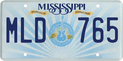 MS license plate MLD765