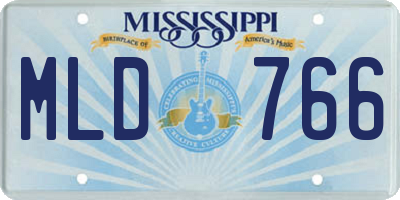 MS license plate MLD766