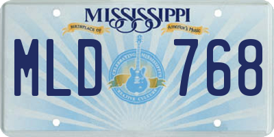 MS license plate MLD768