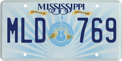 MS license plate MLD769