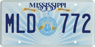 MS license plate MLD772