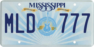 MS license plate MLD777
