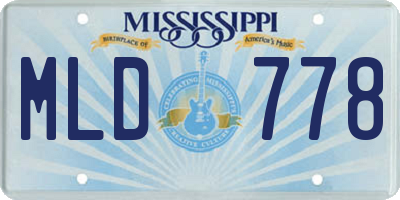 MS license plate MLD778
