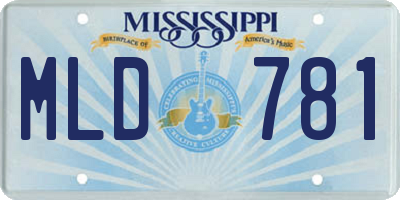 MS license plate MLD781