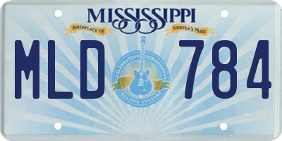 MS license plate MLD784