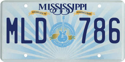 MS license plate MLD786