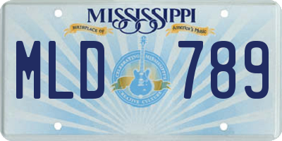 MS license plate MLD789