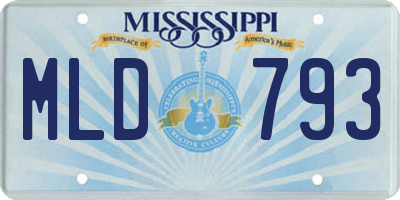 MS license plate MLD793