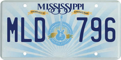 MS license plate MLD796