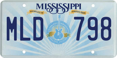 MS license plate MLD798
