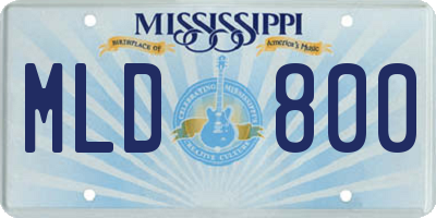 MS license plate MLD800