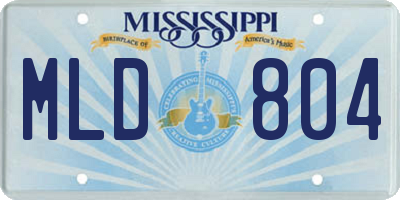 MS license plate MLD804