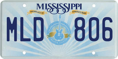 MS license plate MLD806