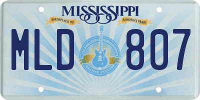 MS license plate MLD807