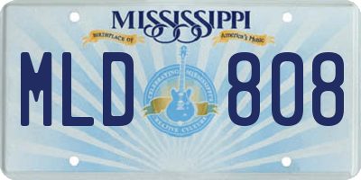 MS license plate MLD808