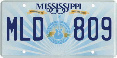 MS license plate MLD809