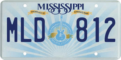 MS license plate MLD812