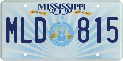MS license plate MLD815