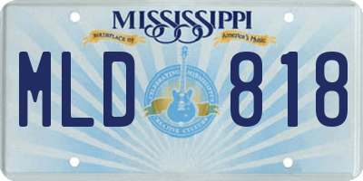 MS license plate MLD818