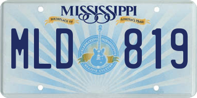 MS license plate MLD819