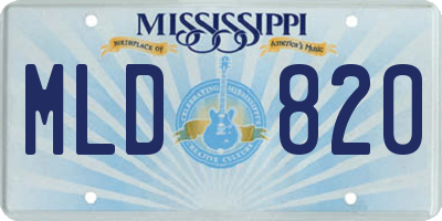 MS license plate MLD820