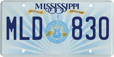 MS license plate MLD830