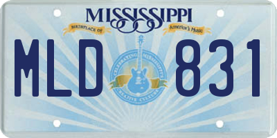 MS license plate MLD831