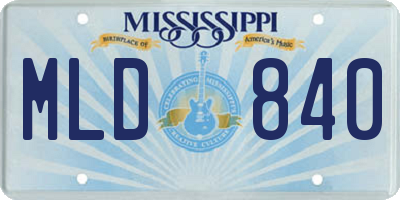 MS license plate MLD840