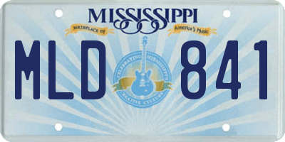 MS license plate MLD841