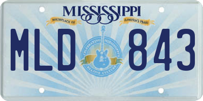 MS license plate MLD843