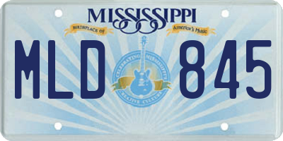 MS license plate MLD845