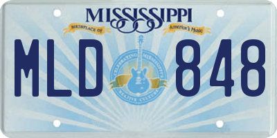 MS license plate MLD848