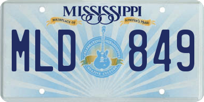MS license plate MLD849