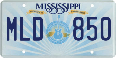 MS license plate MLD850