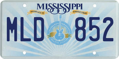 MS license plate MLD852