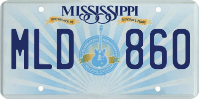 MS license plate MLD860