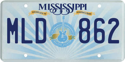 MS license plate MLD862