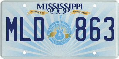 MS license plate MLD863