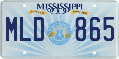 MS license plate MLD865