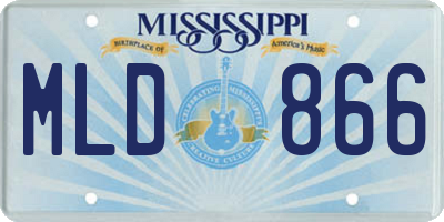 MS license plate MLD866