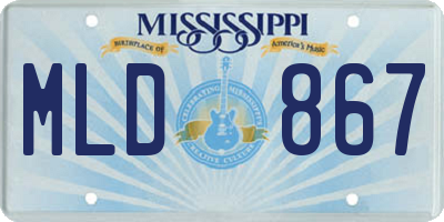 MS license plate MLD867
