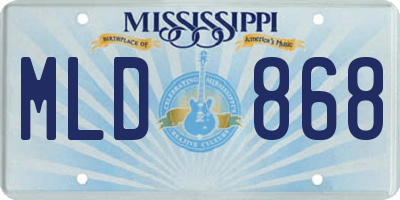 MS license plate MLD868