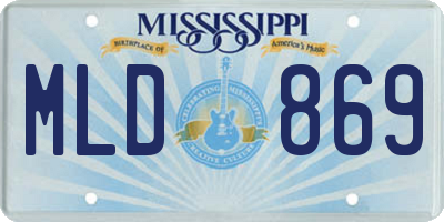 MS license plate MLD869
