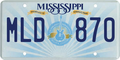 MS license plate MLD870